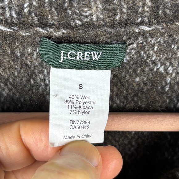 J Crew Women Shawl-collar Button Wool Angora Sweater Sz S Brown Button Chunky - Picture 4 of 10